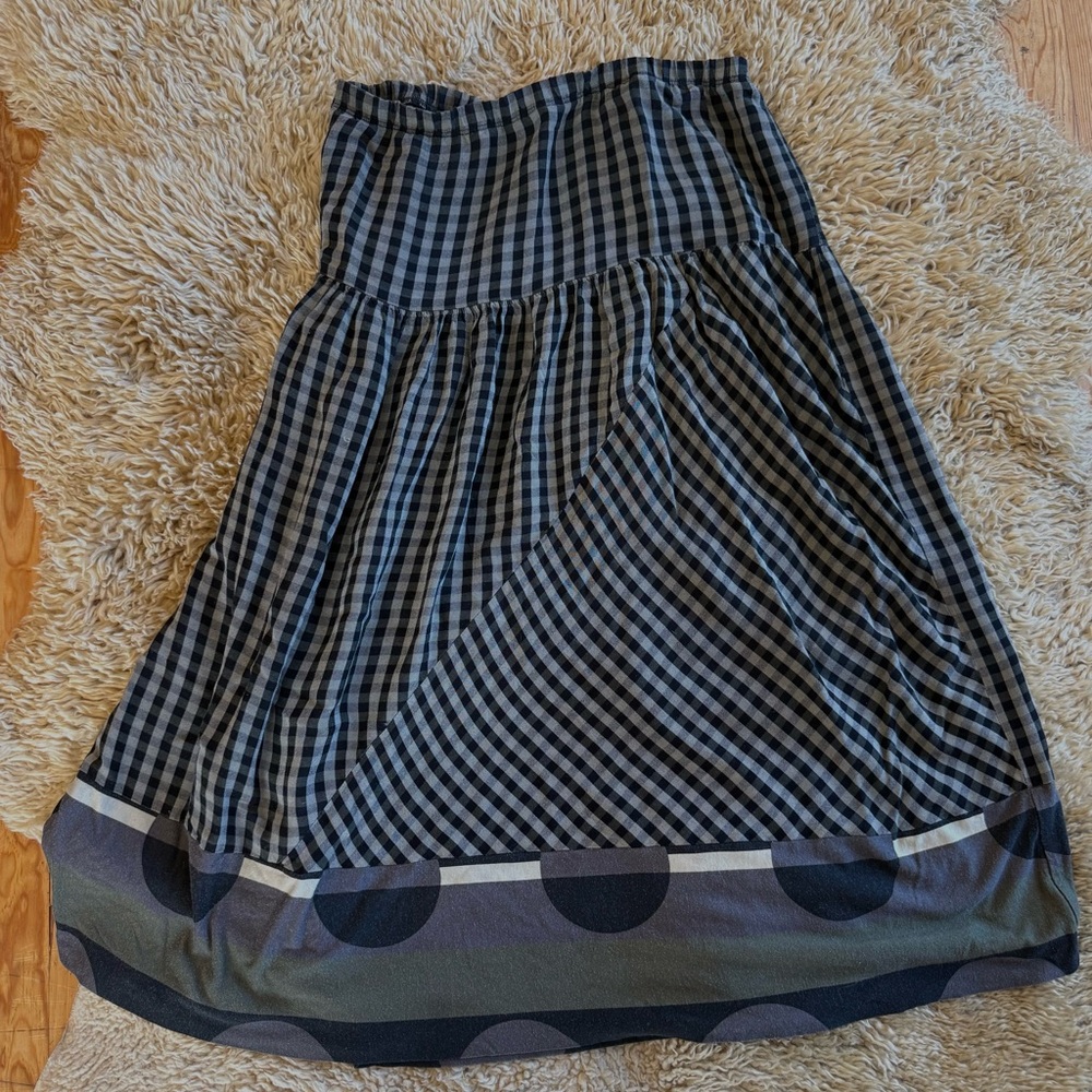 Funky Black and Gray Checkered Skirt